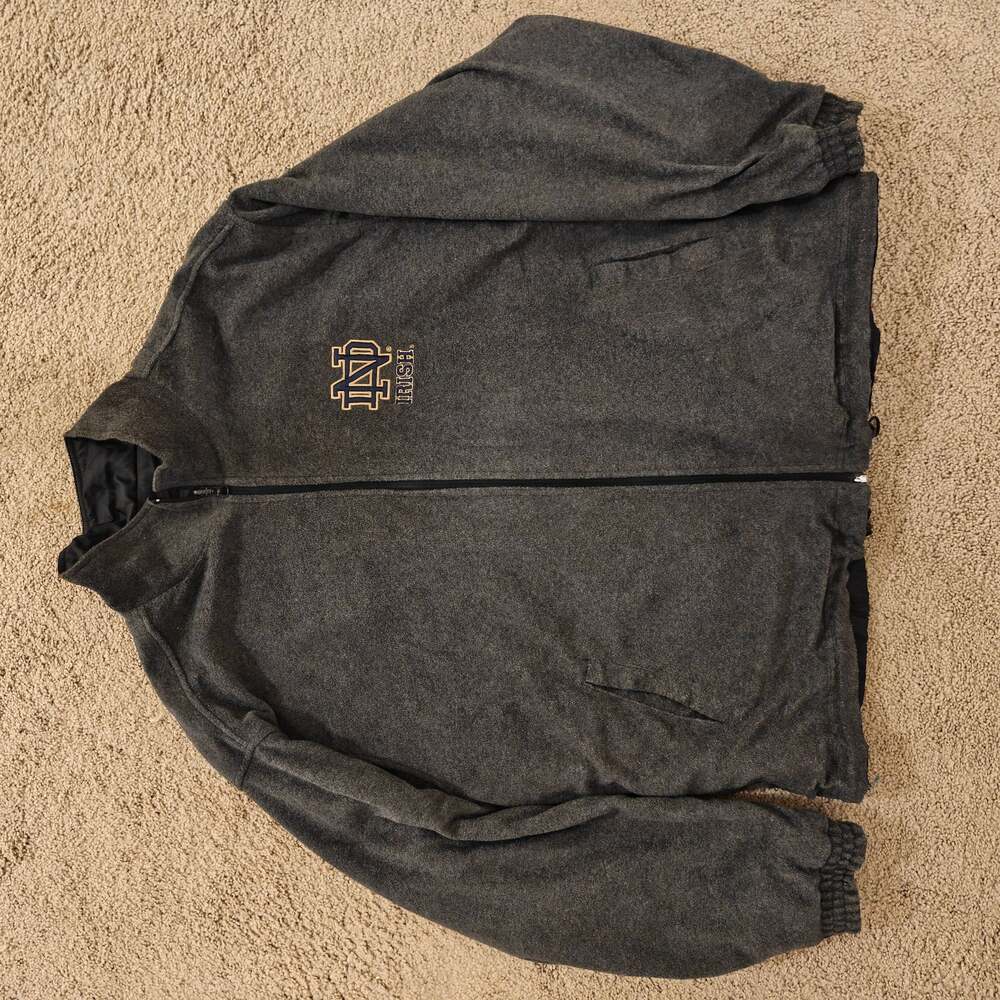 Vintage Notre Dame Fighting Irish Blue and Black Full Zip Windbreaker Jacket - Picture 8 of 11